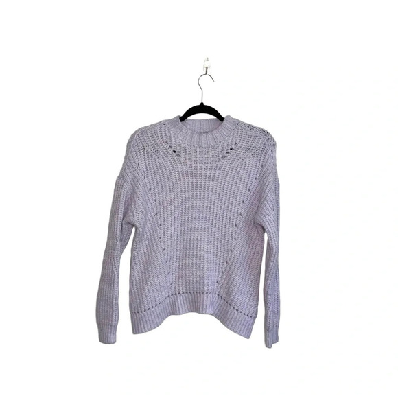 American Eagle Light Purple High Neck Chunky Knit Tunic Sweater Medium Women’s - Picture 10 of 10